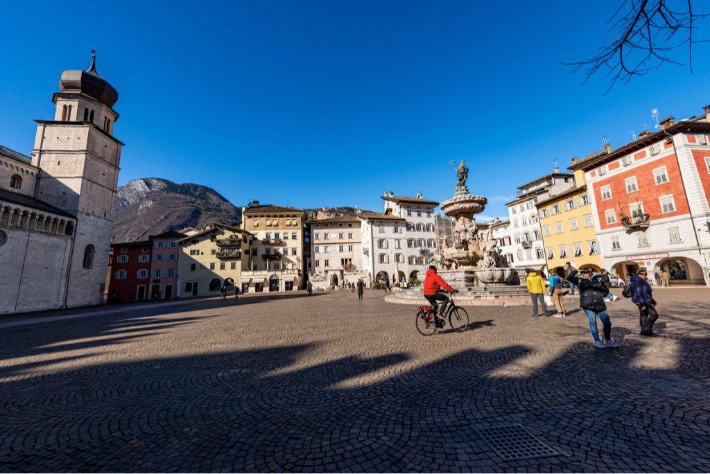 Follow the wine and food routes in historic Trentino. Start at the Piazza del Duomo, Cathedral square in Trento city.