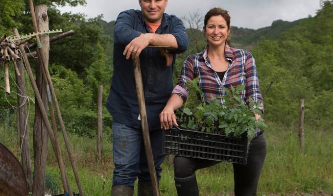 Jason and Ashley Bartner outside of La Tavola Marche