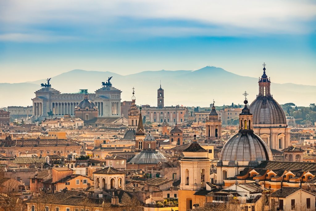 Aerial of Rome fromCastel Sant'Angelo