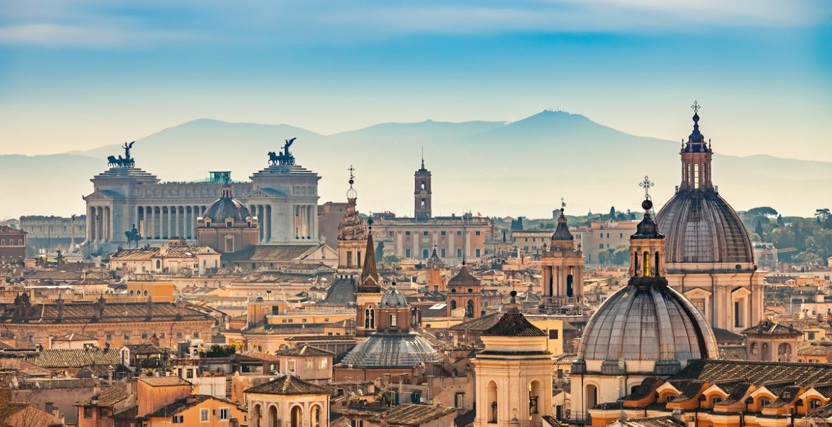 Aerial of Rome fromCastel Sant'Angelo