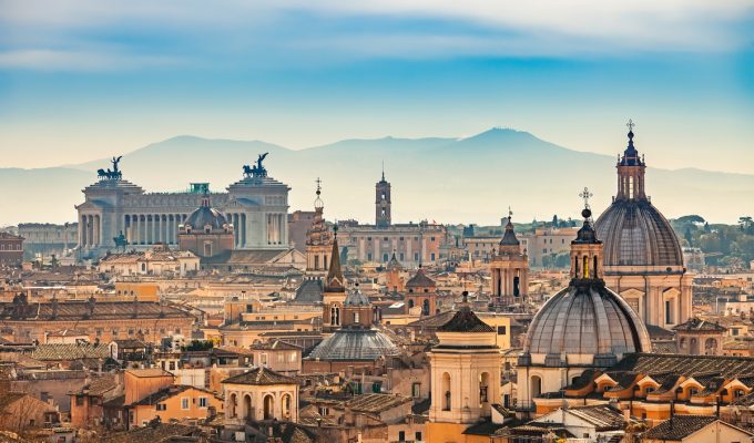 Aerial of Rome fromCastel Sant'Angelo