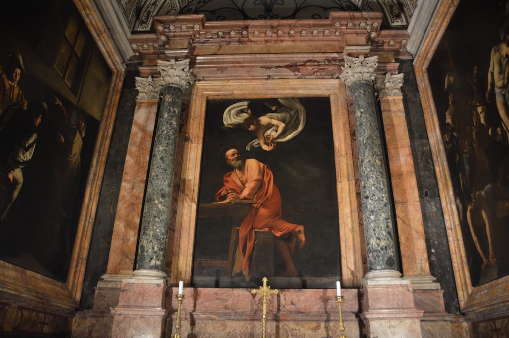 St. Matthew and the Angel by Caravaggio at San Luigi dei Francesi.