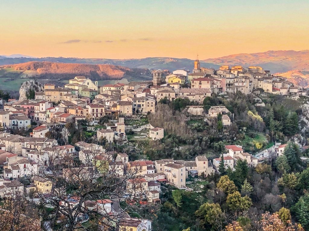 aerial view of Castropignano, Molise in Italy