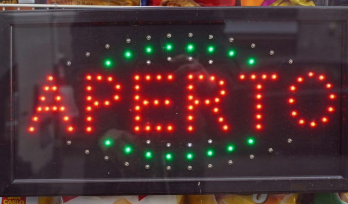 Italian Business Window Sign Aperto