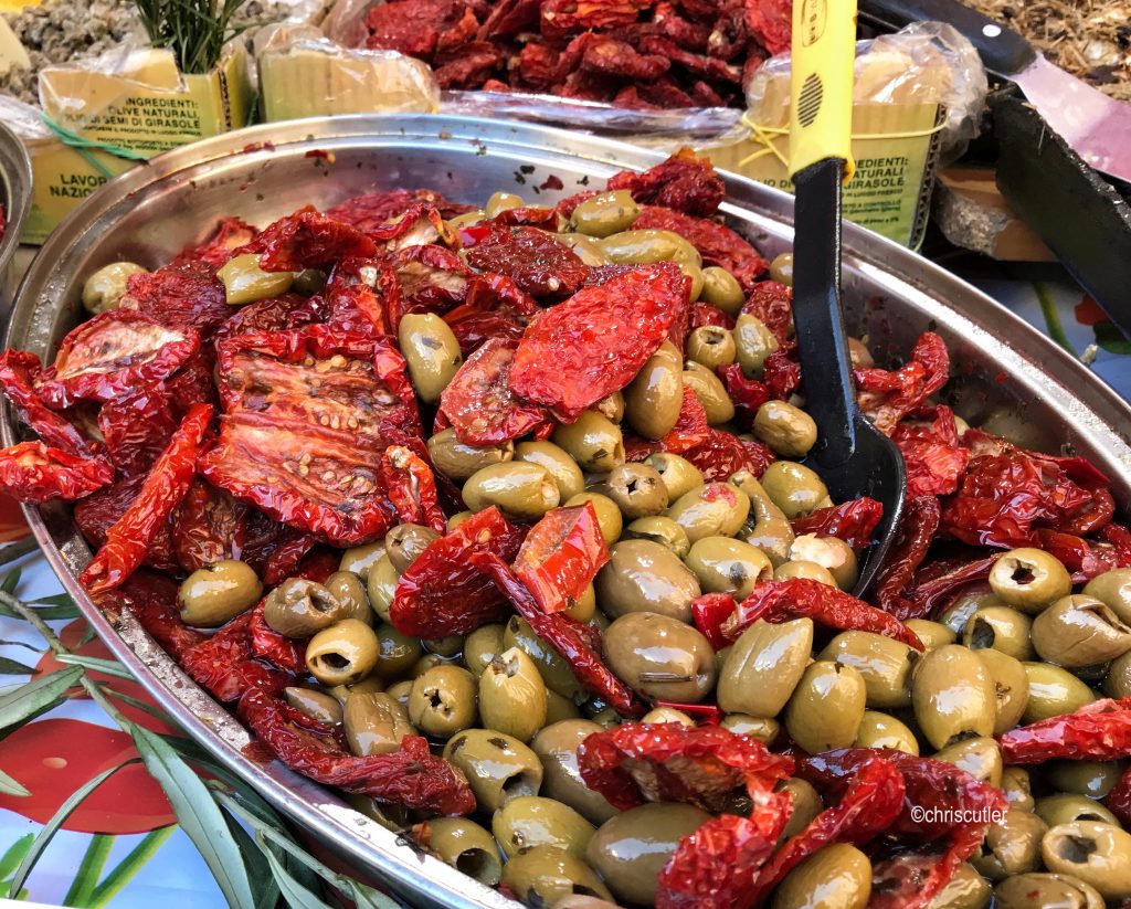 olives and sun-dried tomatoes in