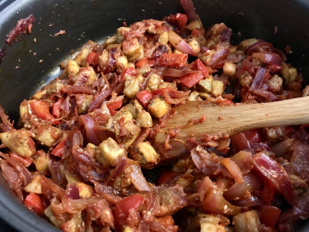 virtual vegan cooking class caponata
