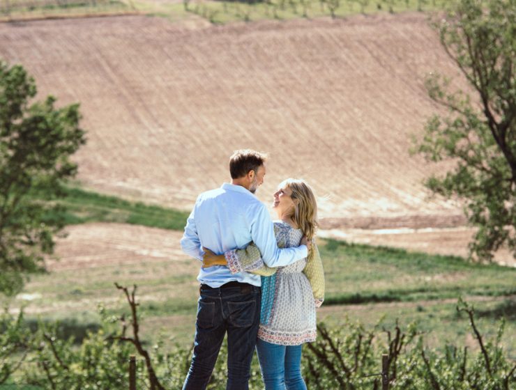 Slow living in Italy: Mark and Sara Hayes overlooking No. 18 Casa di Campagna in Northern Italy