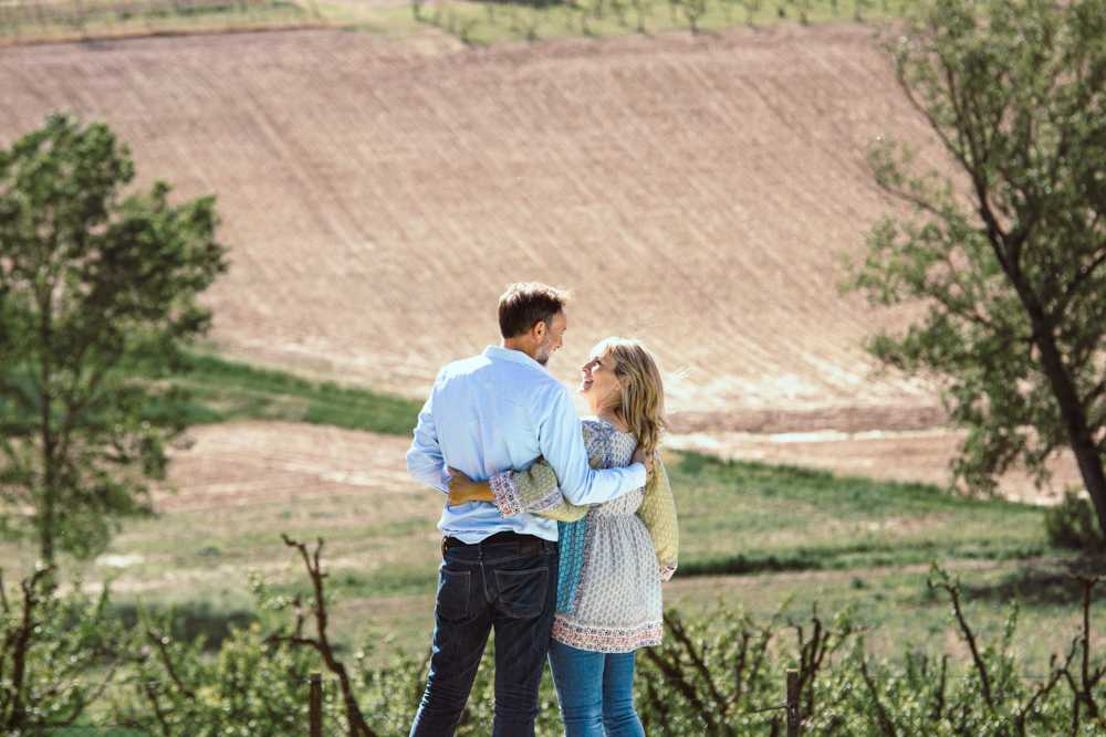 Slow living in Italy: Mark and Sara Hayes overlooking No. 18 Casa di Campagna in Northern Italy