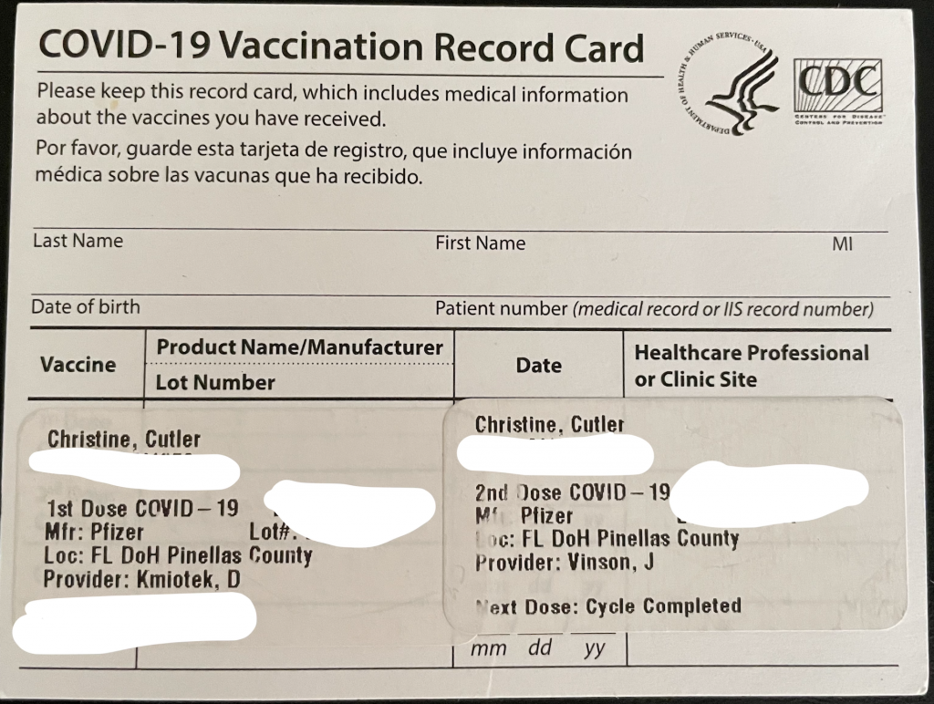 traveling to Italy US vaccination card