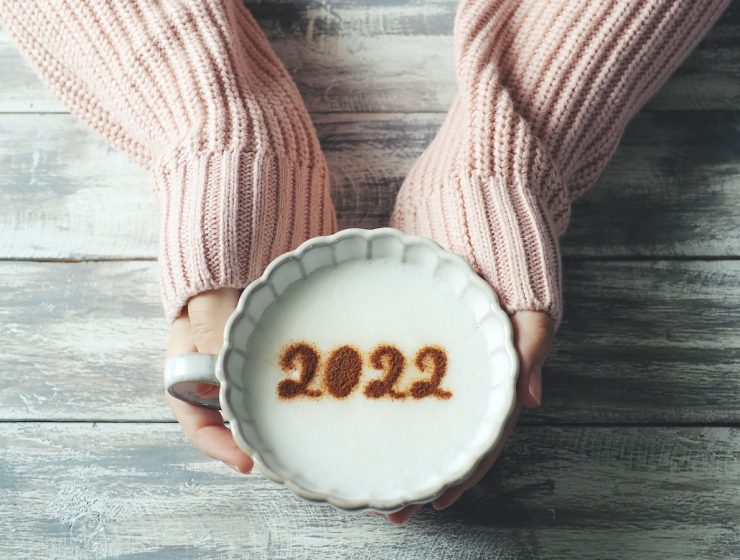 Happy New Year 2022 cappuccino