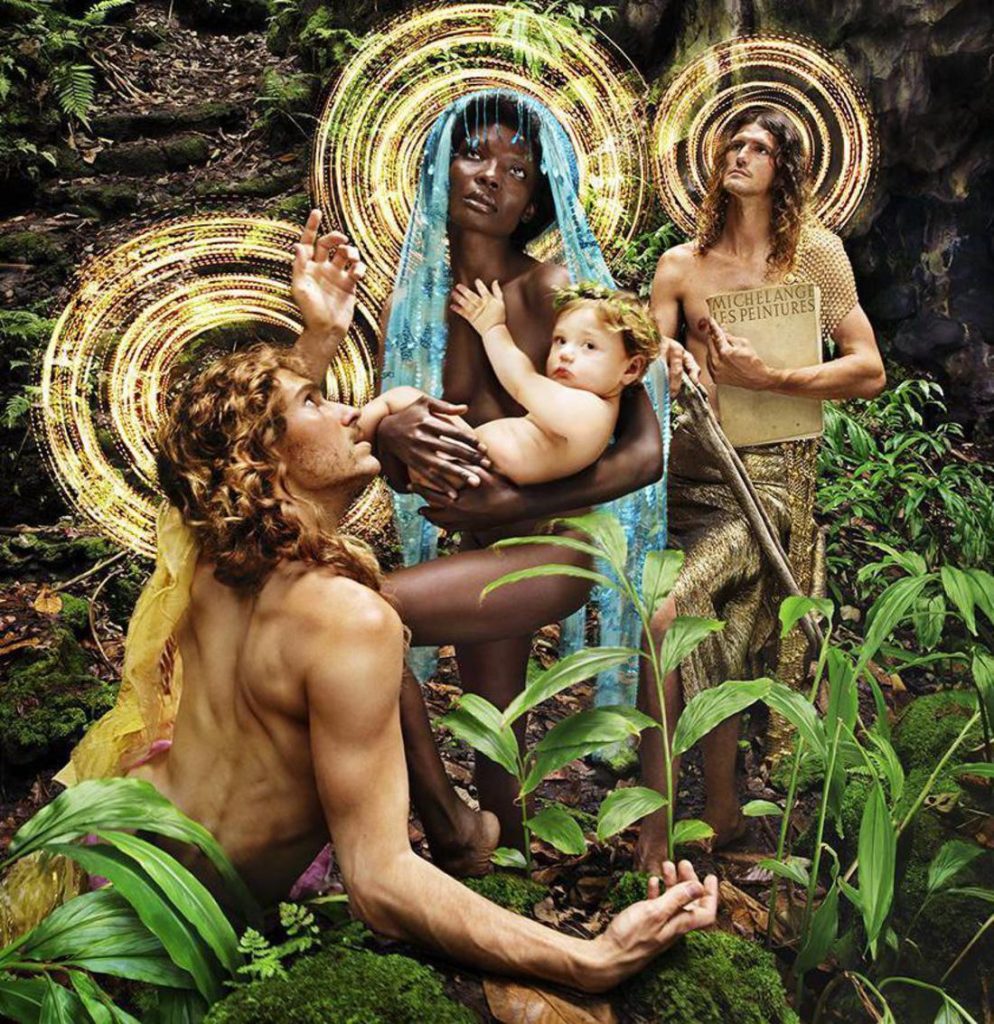 David LaChapelle, The Holy Family whith St. Francis, 2019