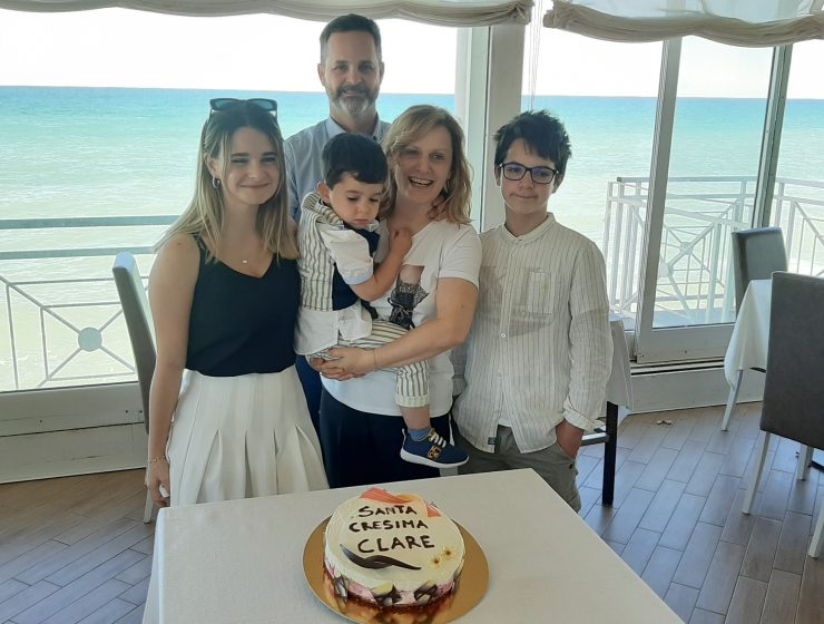 Becoming Italian author Bret Thoman with his family