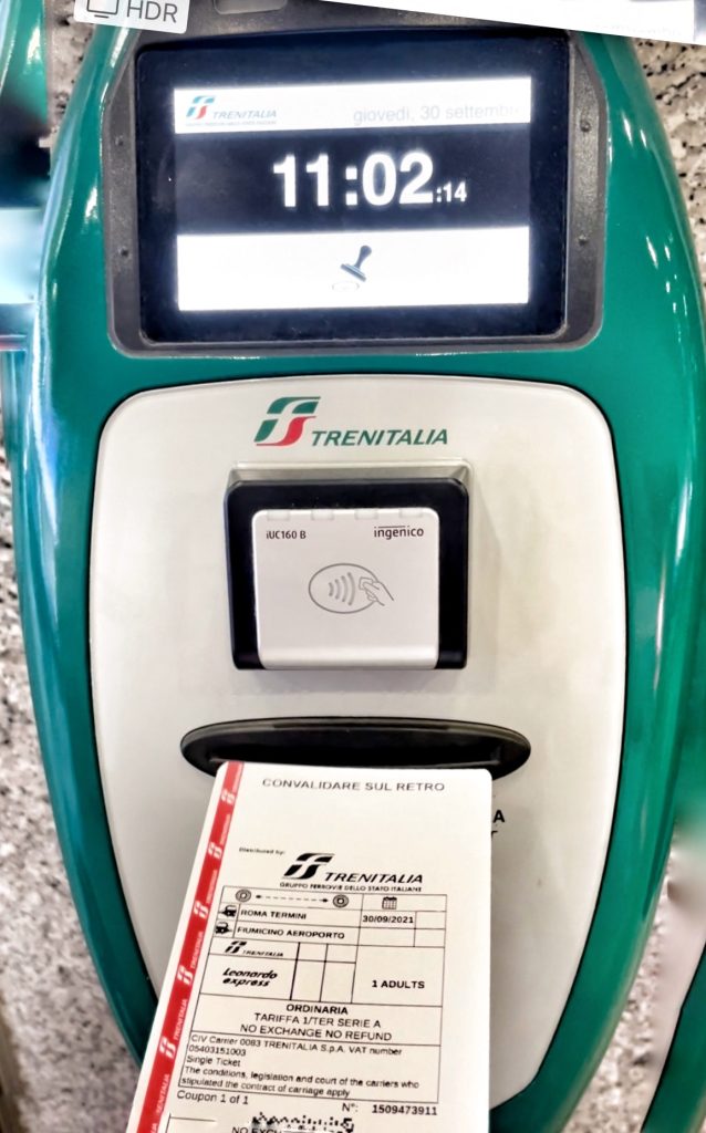 Italy by train. Validate tickets.