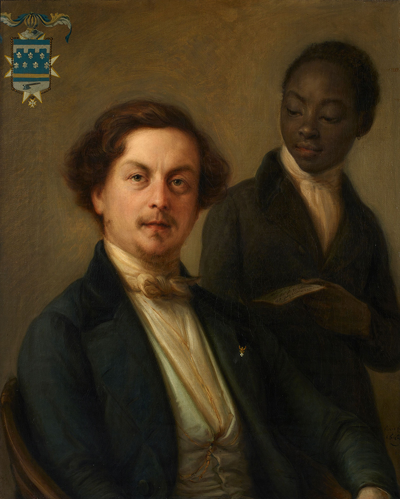 Giovanni Carnovali, Portrait of Count Giuseppe Manara with his Ethiopian servant, 1842