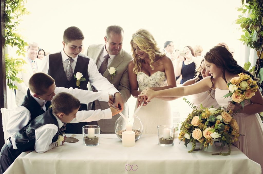 Dena Fenza Williams with family at Tuscan wedding