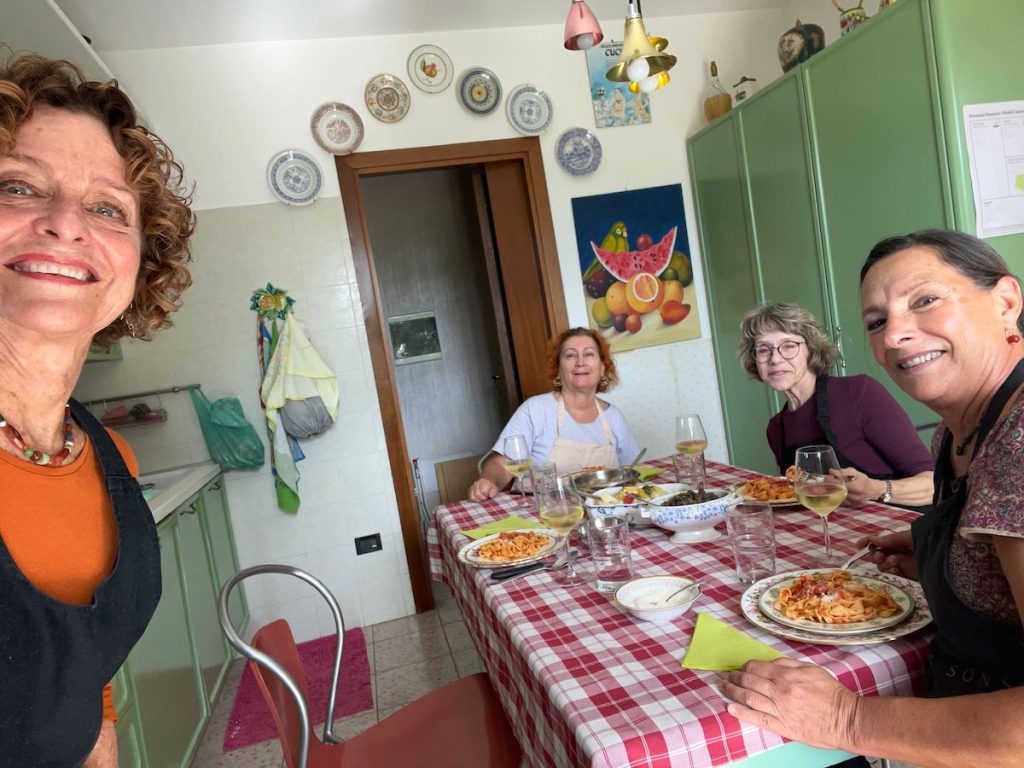 Friends in Tuscia at cooking class