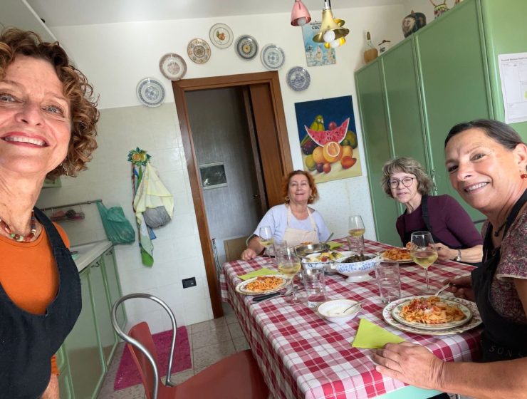 Friends in Tuscia at cooking class