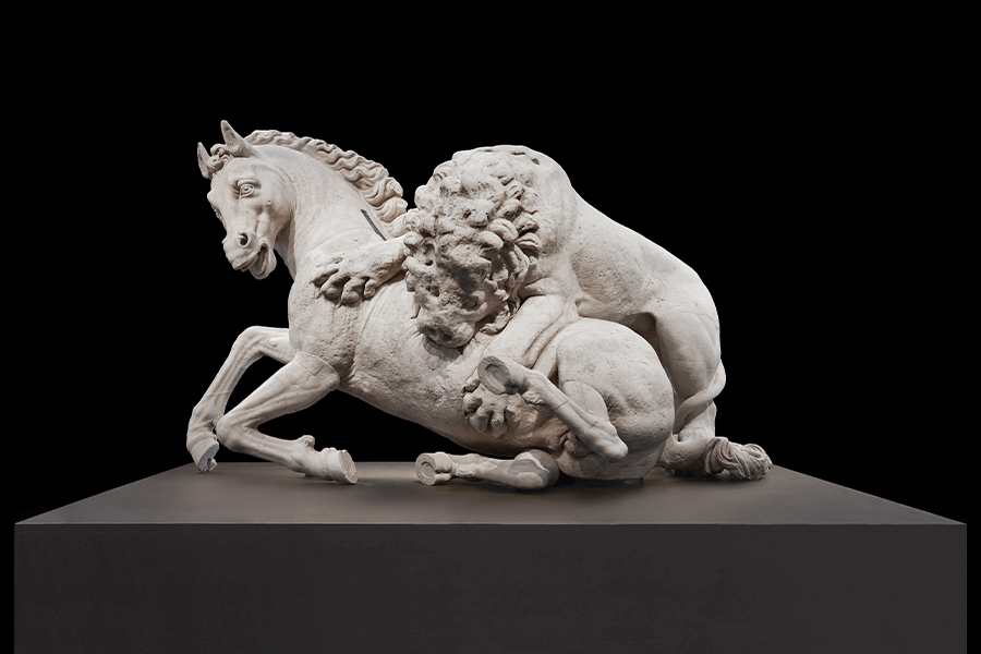 Lion Attacking a Horse 4th century BCE Rome -- art exhibitions in Italy