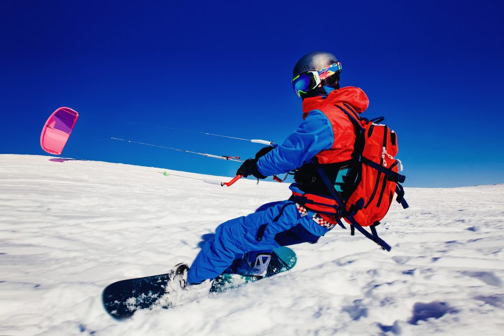 snow kiting in Italy