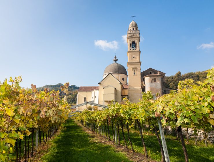 The parish church of Marano di Valpolicella in the famous Valpolicella wine region in the Veneto area