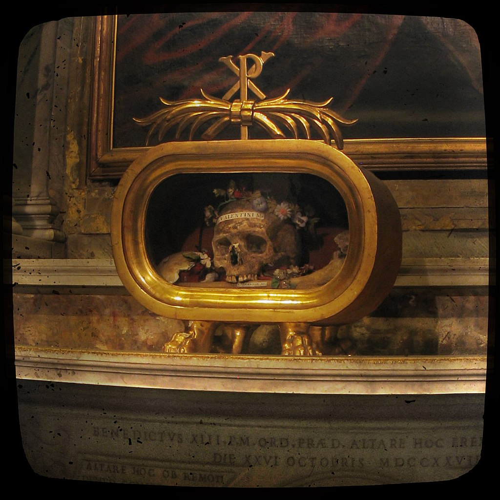 San Valentino skull in the Basilica of Santa Maria