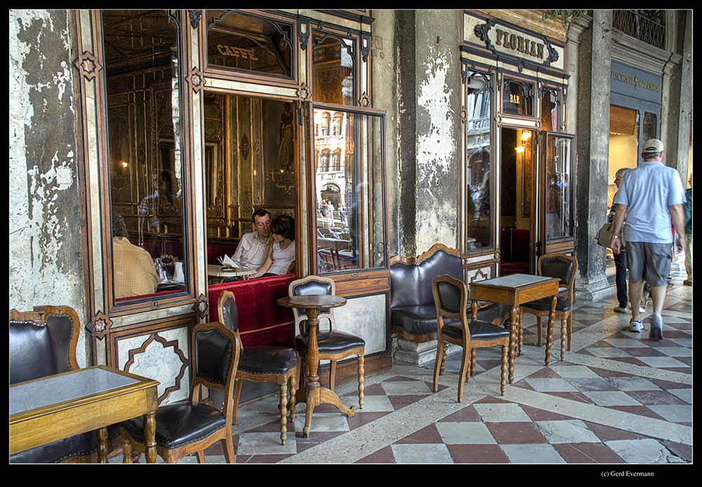 Café Florian, San Marco, Venice, Italy. Photo by Gerd Evermann via Flickr