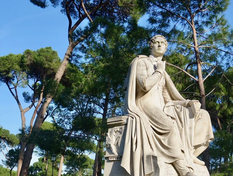 Statue of Lord Byron in the Borghese Gardens, Rome. Photo by Sonse via Flickr