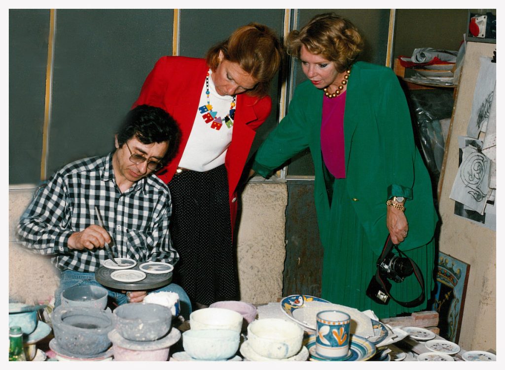 Susan Gravely at a ceramics factory in Solimene