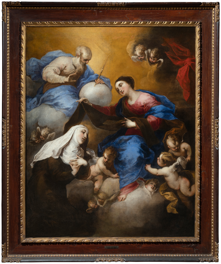Valerio Castello, The Virgin, God the Father and a Carmelite saint, ca. 1650 – 1655