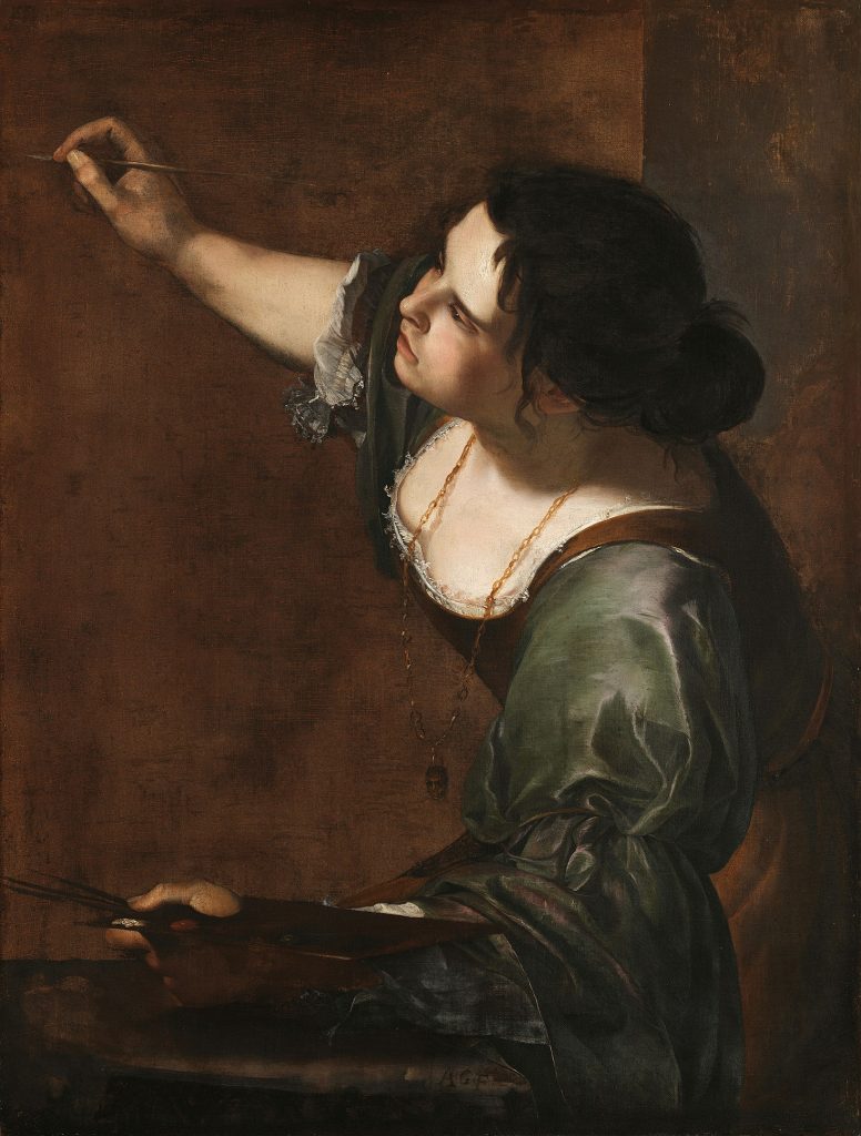 International Womens Day: Artemisia Gentileschi, Self-Portrait as the Allegory of Painting, between 1638 and 1639. Oil on canvas, 98.6 cm (38.8 in) x 75.2 cm (29.6 in). Royal Collection, UK. Image via Wikimedia Commons