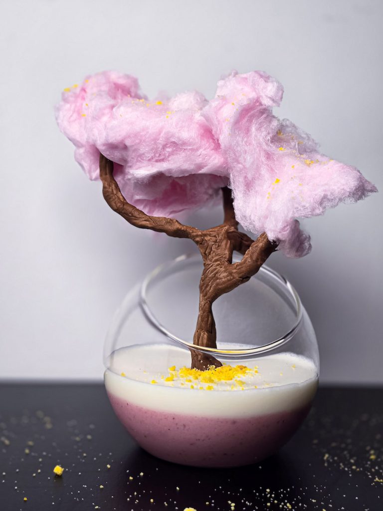 bonsai dessert in a glass
