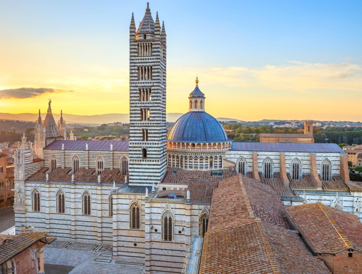 Siena Cathedral at sunset.