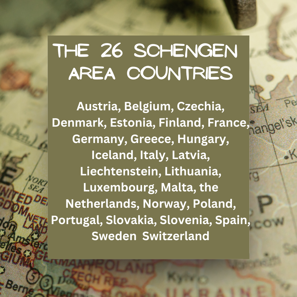 26 Schengen Area Countries - infographic
