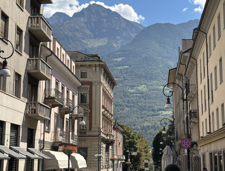 Valle d'Aosta - view from town with mountains in the background