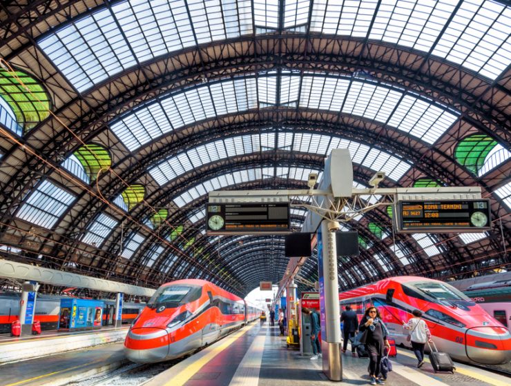 Italy by train. Milan Central high-speed train