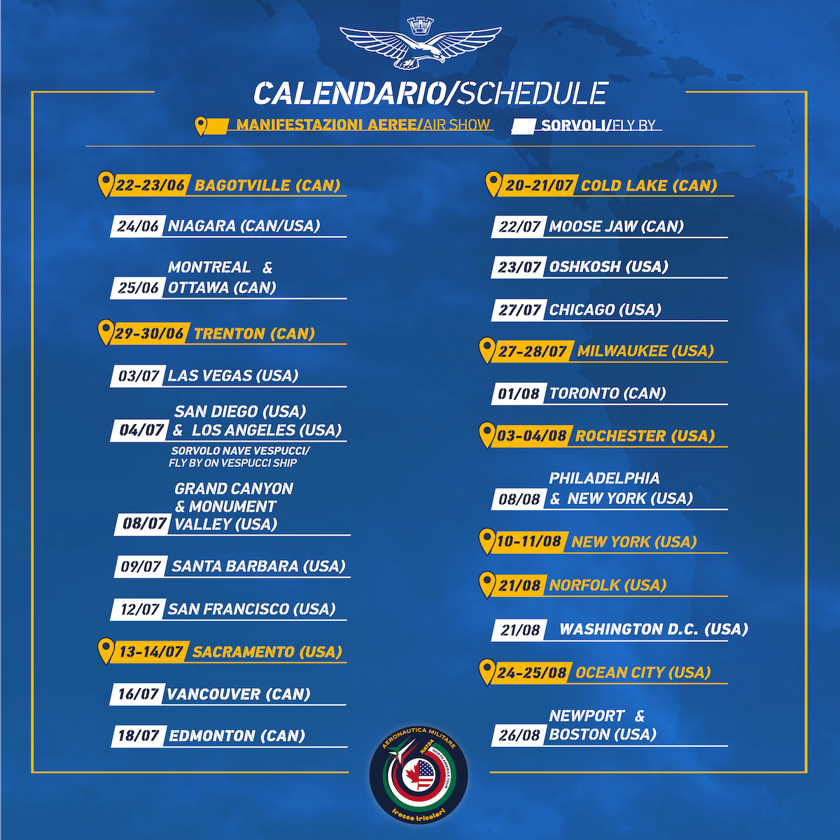 Frecce Tricolori Returns to the U.S.