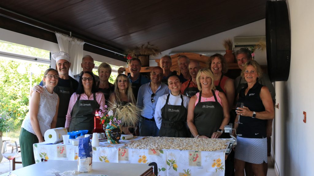 Tourist group after cooking class at Villa Cammaratini