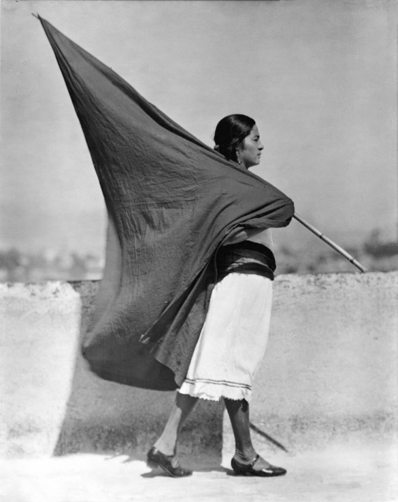 Tina Modotti, Woman with Flag, Mexico, 1928