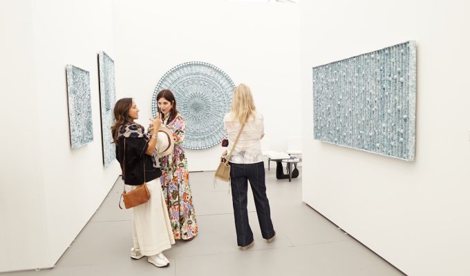 women in art gallery