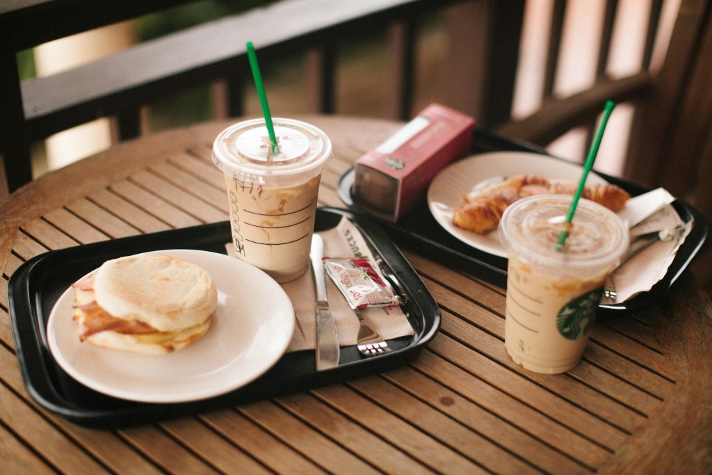 iced coffee with egg sandwich - Italian food culture