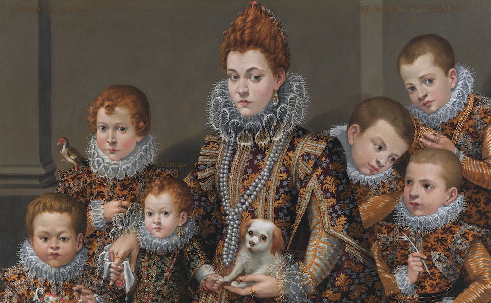 gender roles in Italy Maselli painting of mother with six children