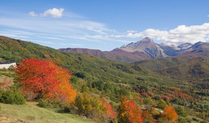 The park of Monti della Laga and Gran Sasso in autumn, Abruzzo - Italy.