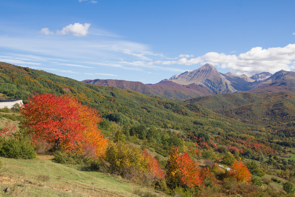 The park of Monti della Laga and Gran Sasso in autumn, Abruzzo - Italy.