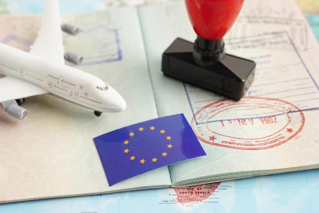 moving to Italy - EU and passport with stamp