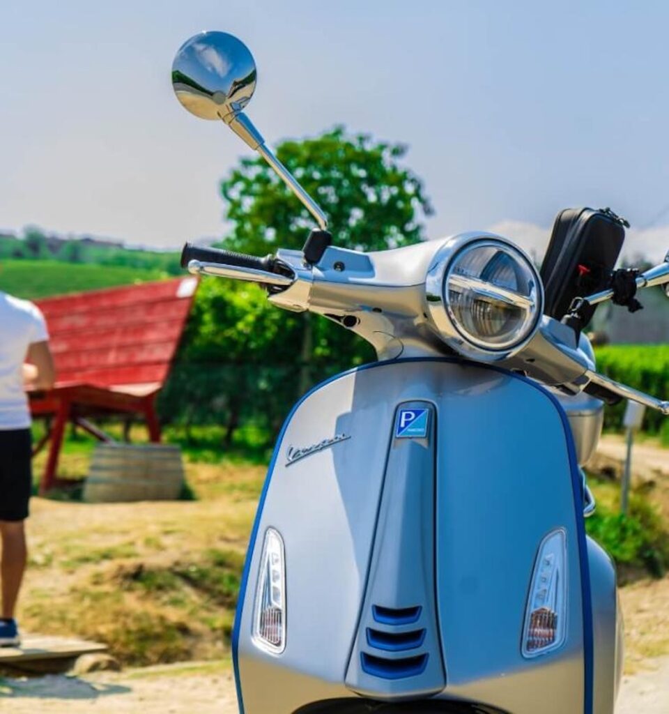 Blue Vespa. in Monfrerrato