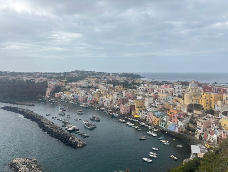 Procida from above overlooking town