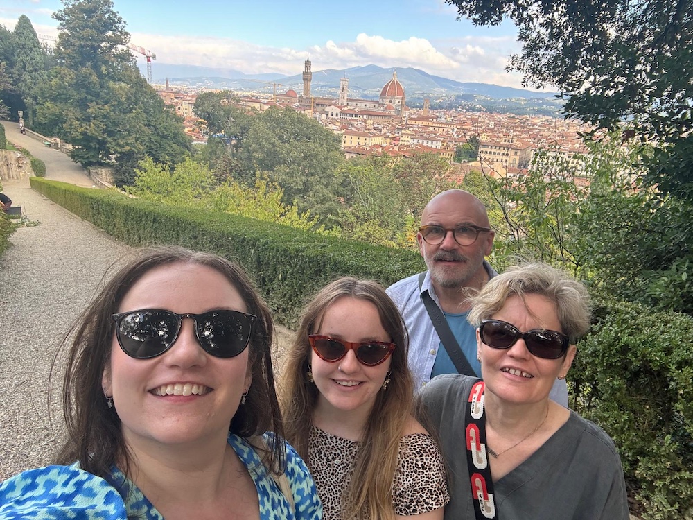 selfie with Florence Duomo in background
