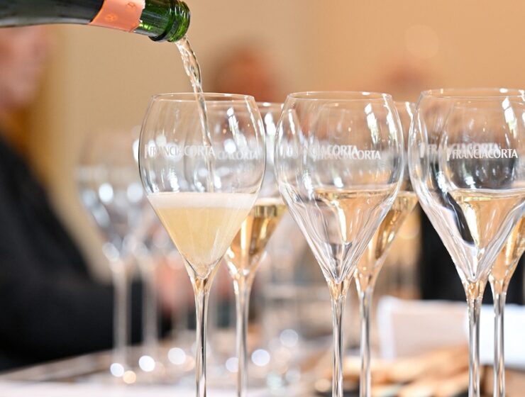 Franciacorta being poured into glasses - Italian bubbles