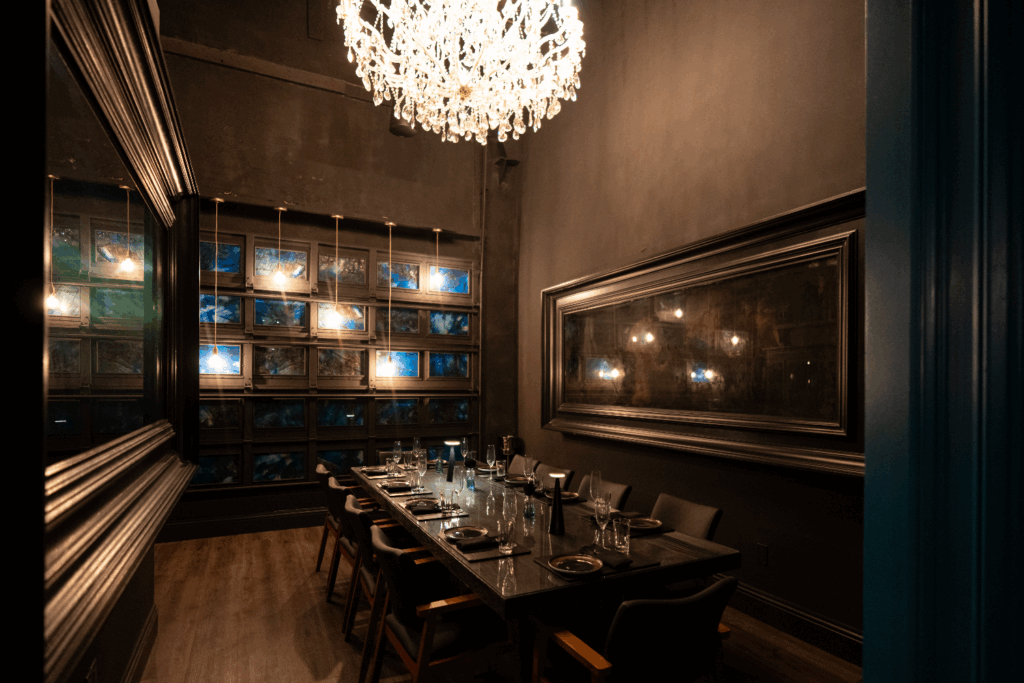 One of the restaurant's private dining areas.