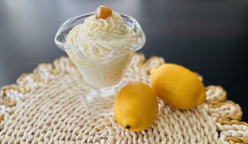 Lemon & Honey Ricotta Mousse for International Women's Day.
